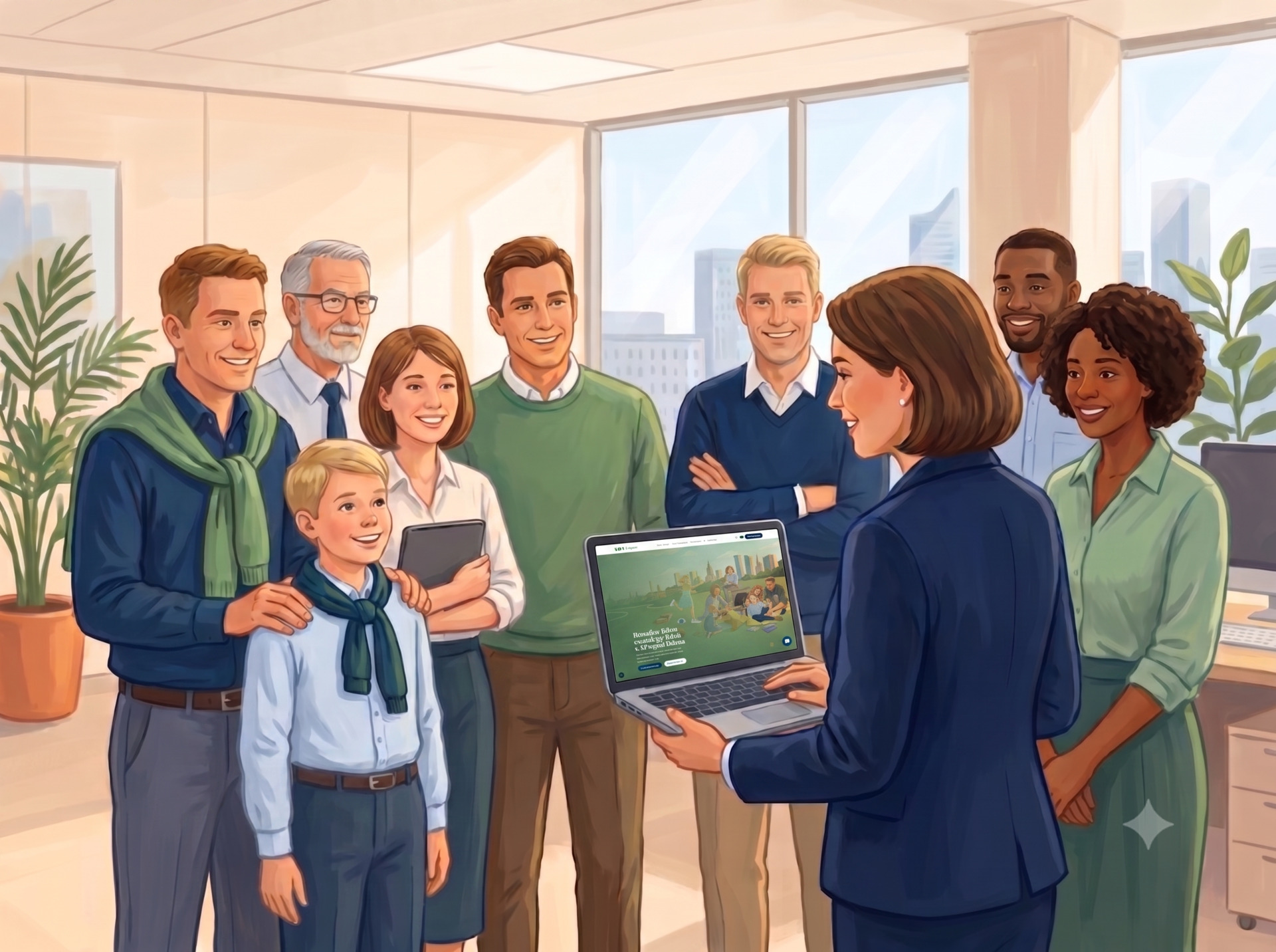 A diverse team being welcomed into their new benefits during onboarding